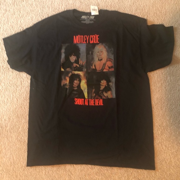 T-Shirt Blanc Motley Crue – Wrecking Crew – 100% Coton – Gildan Heavy Cotton – Frais D’Import Inclus